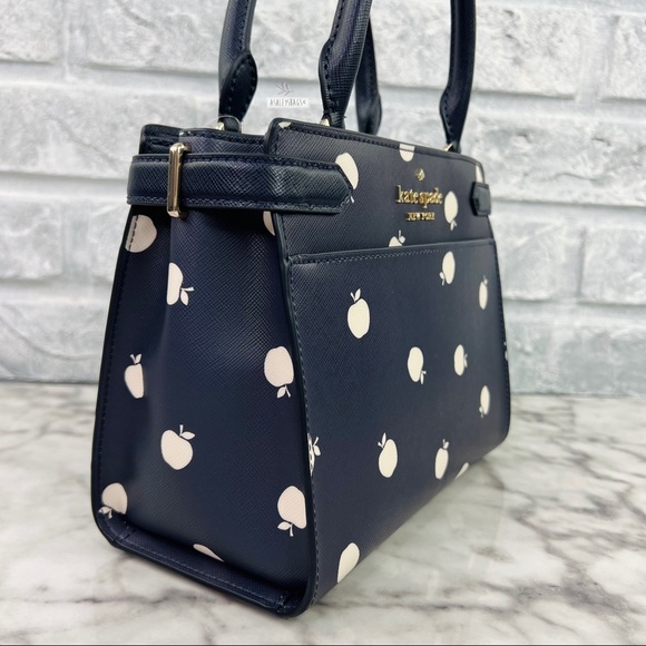 Kate Spade Staci Orchard Toss Apple Small Satchel Crossbody - Picture 4 of 11